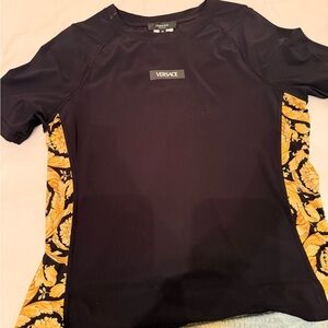 Versace Black Tee with Gold Accents